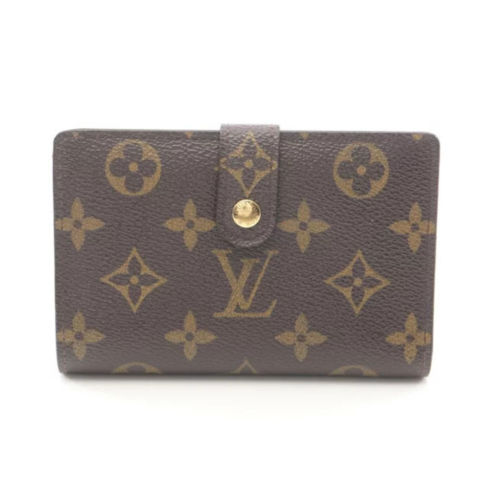 Louis Vuitton Portefeuille Viennois Bi fold Wallet Leather Canvas Monogram Brown